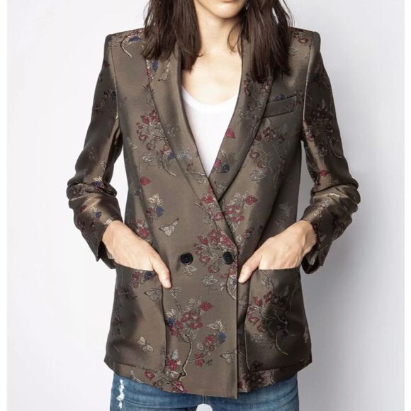 Zadig & Voltaire Visko Jac Blossom Jacket Double Breasted Jacket NWOT - Picture 1 of 9